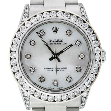 rolex womens oyster flowers diamonds|Rolex watch diamond bezel prices.